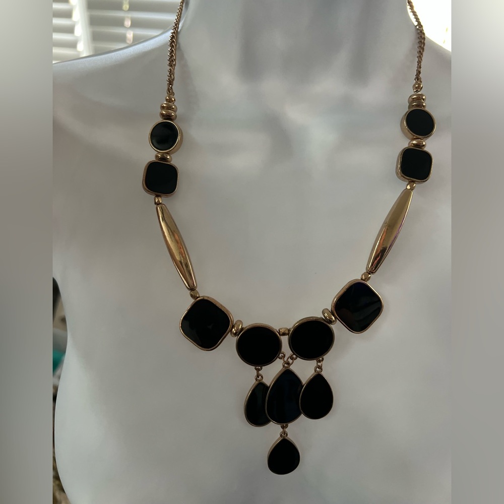Chic Black and Gold Necklace by Source Unknown
